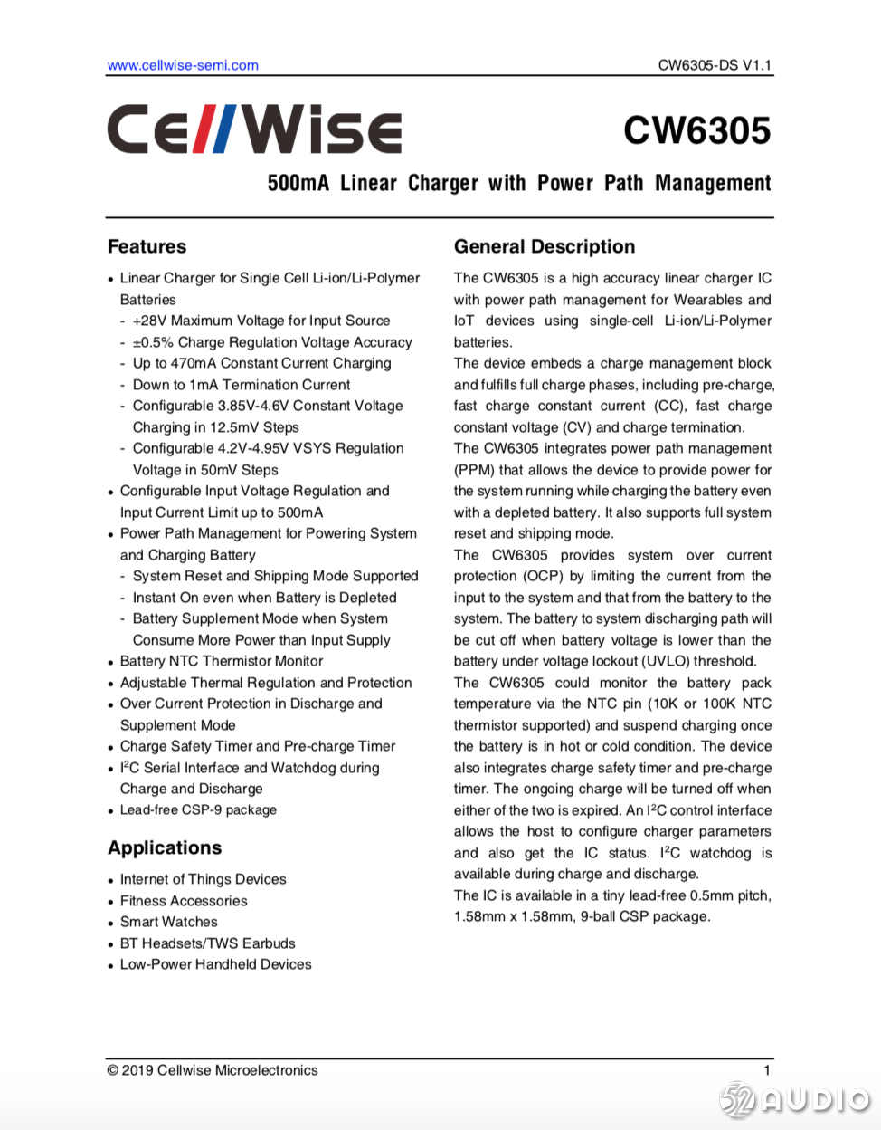 必威CW6305线性充电芯片获OPPO Enco M31大量采用，精度高、可应用范围广